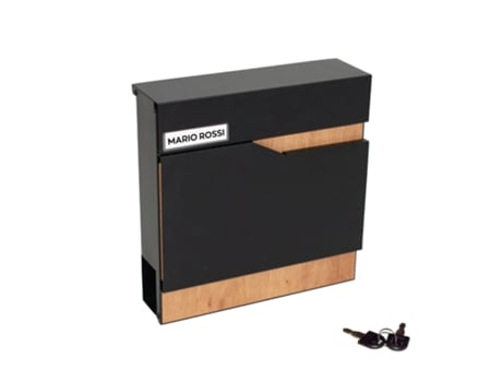 Shima Bandeja De Papel Montada Na Parede 37x37x11 Cm Com Suporte Para Revista Em Madeira E Aço Preto Frankystar
