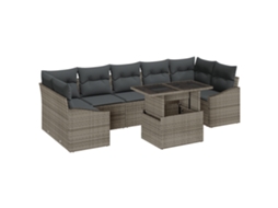 Conjunto 8 Sofá Exterior Vidaxl Bege Vime Pe (100 X 55 X 73 Cm)