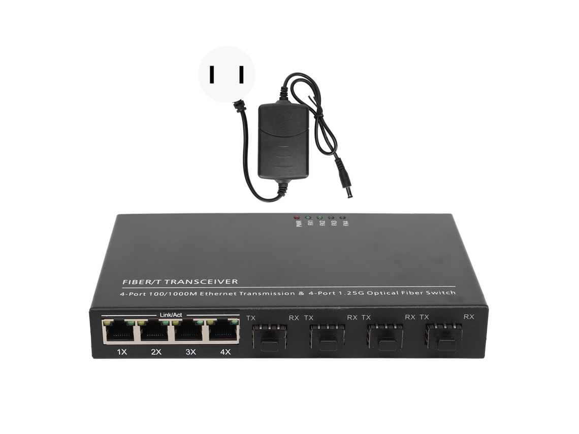 Conversor De Mídia De Fibra Ethernet (8 Portas, Sfp De Gigabit Completo)