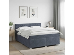 Vidaxl Cama Box Spring Com Colchão Cinzento-escuro 160 X 200 Cm Veludo