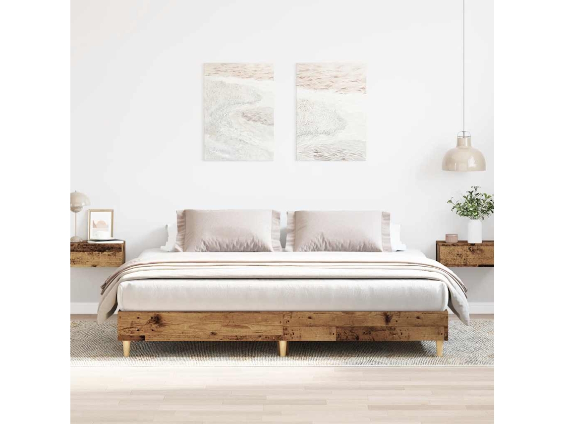 Vidaxl Estrutura De Cama Sem Colchão 200x200 Cm Madeira Velha