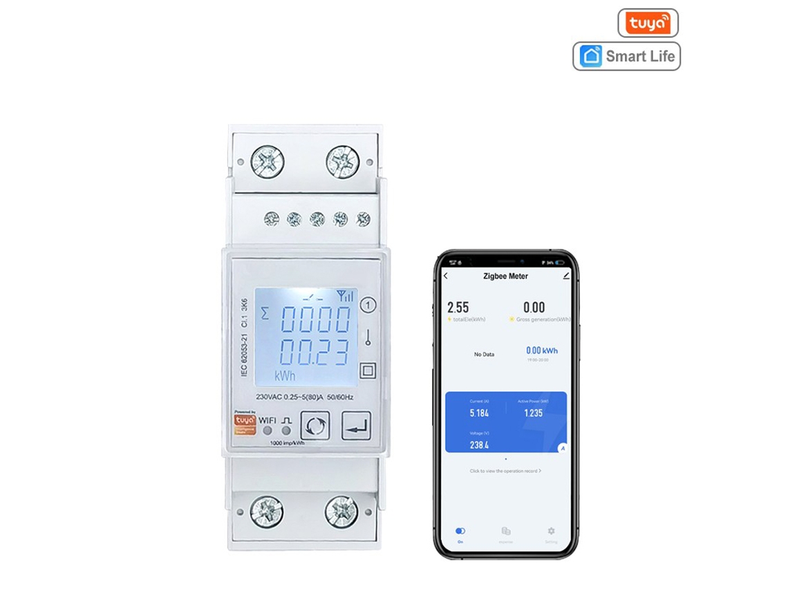 Medidor Inteligente Zigbee Tuya Bidirecional Solar Controle App Gateway Requerido