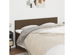 Vidaxl Cabeceiras Castanho-escuro 200x5x78/88 Cm Tecido