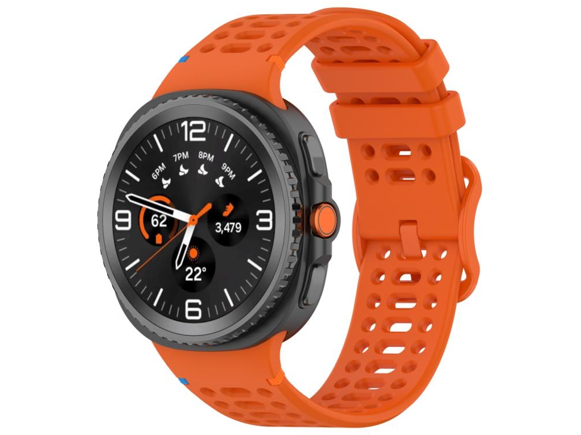 Bracelete Para Samsung Galaxy Watch 8 / 8 Classic - Silicone Com Fivela De Escada - Laranja