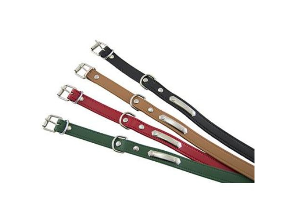 Collar perro liso c/placa 50cm