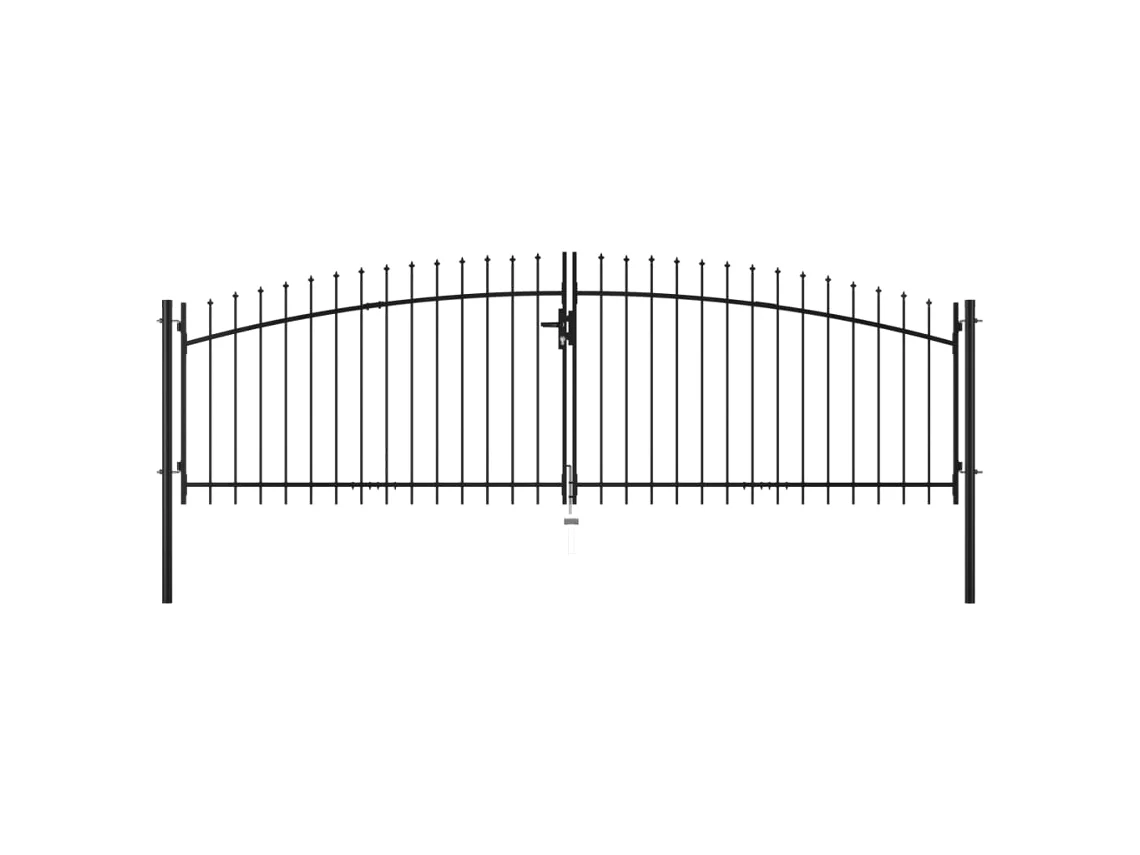 Portão Jardim Vidaxl Preto Aço (400x175cm)
