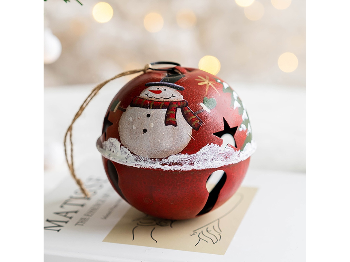 Laxiscreed Conjunto De 5 Enfeites De Sino Natal Em Ferro Retro Com Som Vermelho