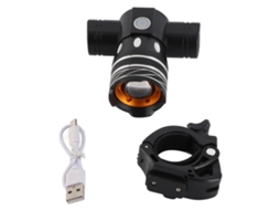 Luz Mali de Bicicleta Frontal USB Recarregável com Lanterna