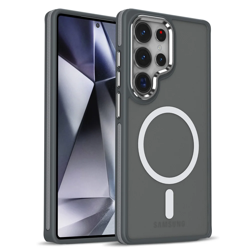 Capa Para Celular Samsung Com Carregamento Sem Fio Magsafe (galaxy S23 Fe, Cinza), Design Magnético.