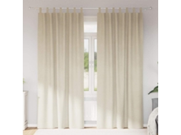 Vidaxl Cortinas Opacas 2 Unid. Creme 140 X 245 Cm Veludo