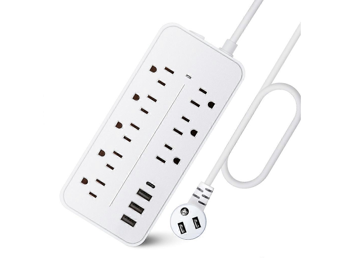 Extensão Elétrica Universal Com Plugue Americano E Tomada Usb Para Escritório. Olysi Shop