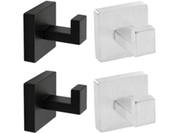 Conjunto De 4 Ganchos Quadrados Para Casacos, Em Aço Inoxidável, 50
