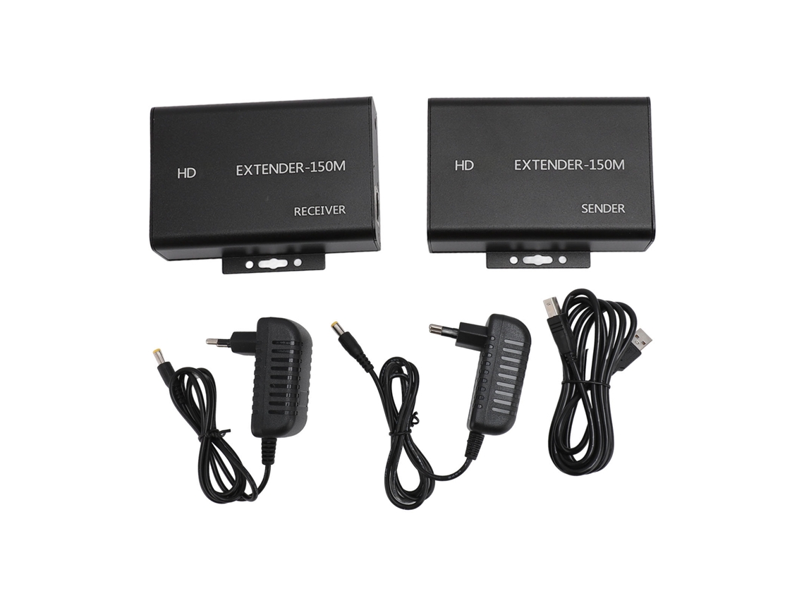 Extensor Kvm Hd 150m Com Interface Multimédia Para Rj45 Cat5e/6, 1080p 60hz, Usb, Plug Eu 100‑240v