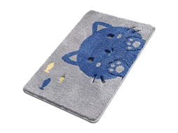 2026 almohadilla de Baño Gato Cartoon Suave Antideslizante Lavable 15"x23" Gris