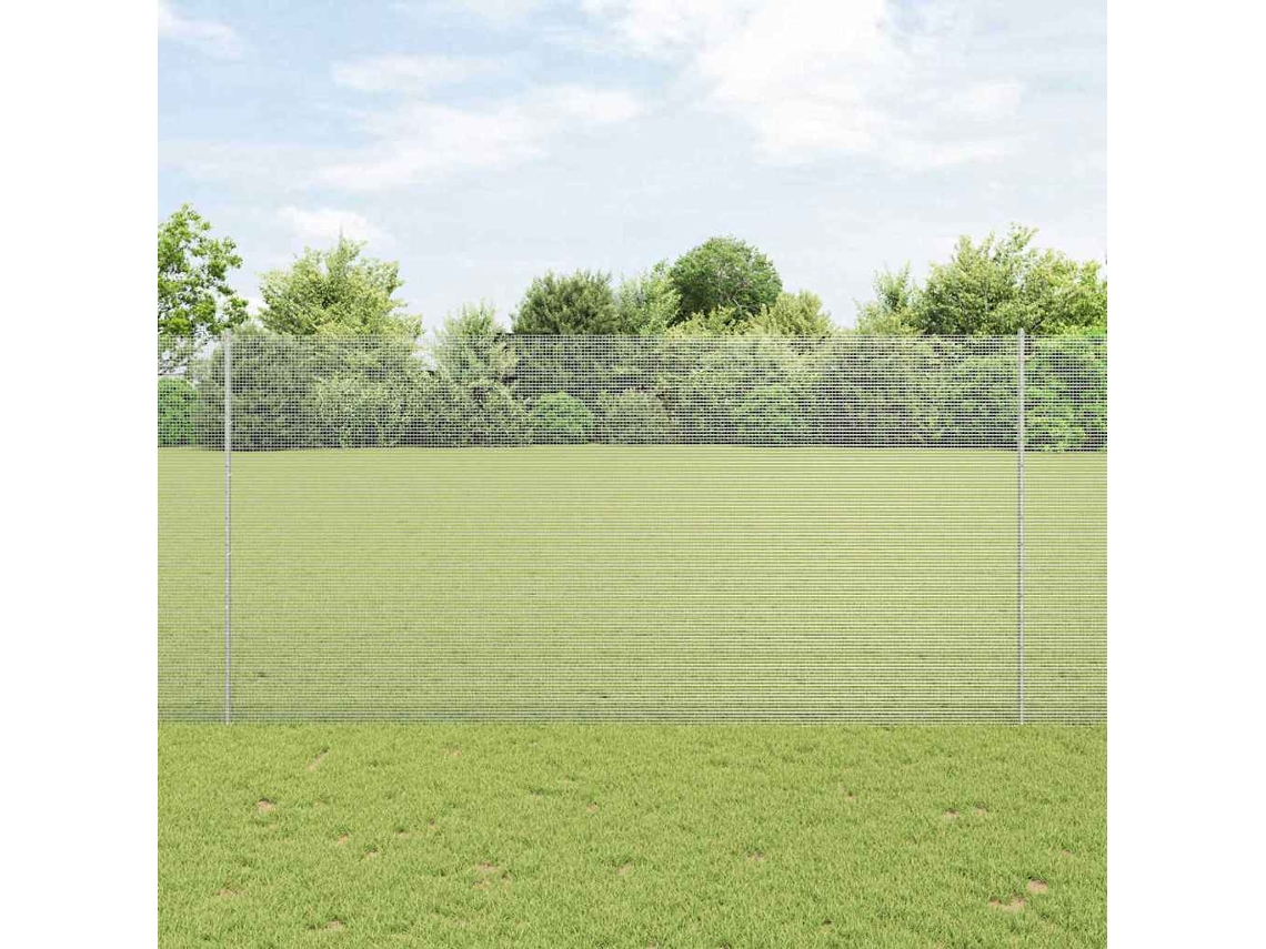 Vidaxl Cerca De Arame Soldado Com Postes 10 X 1,6 M Aço Galvanizado