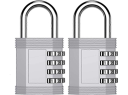 Candado de Combinación, 4 Dígitos, 2 unidades, Resistente à Água, Cortes, para Ginásio, Escola, Caixa de Ferramentas, Cerca, Prateado, S/MARCA
