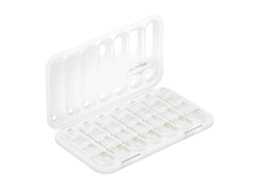 Organizador Semanal De Comprimidos Eifson 28 Células 4 Vezes Ao Dia Sem Bpa (branco Transparente)