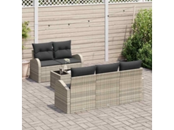 Vidaxl Conjunto De Sofá De Jardim 6 Pcs Cinza Claro E Cinza Escuro