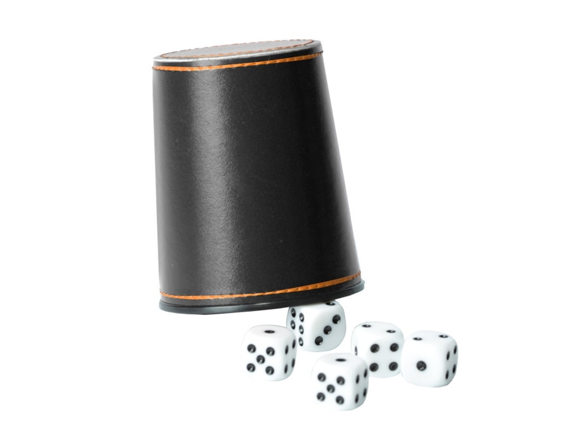 Ats tazas de Dados de Couro Pu com 5 Dados para Entretenimento em Bares e Ktv Taza de Dados