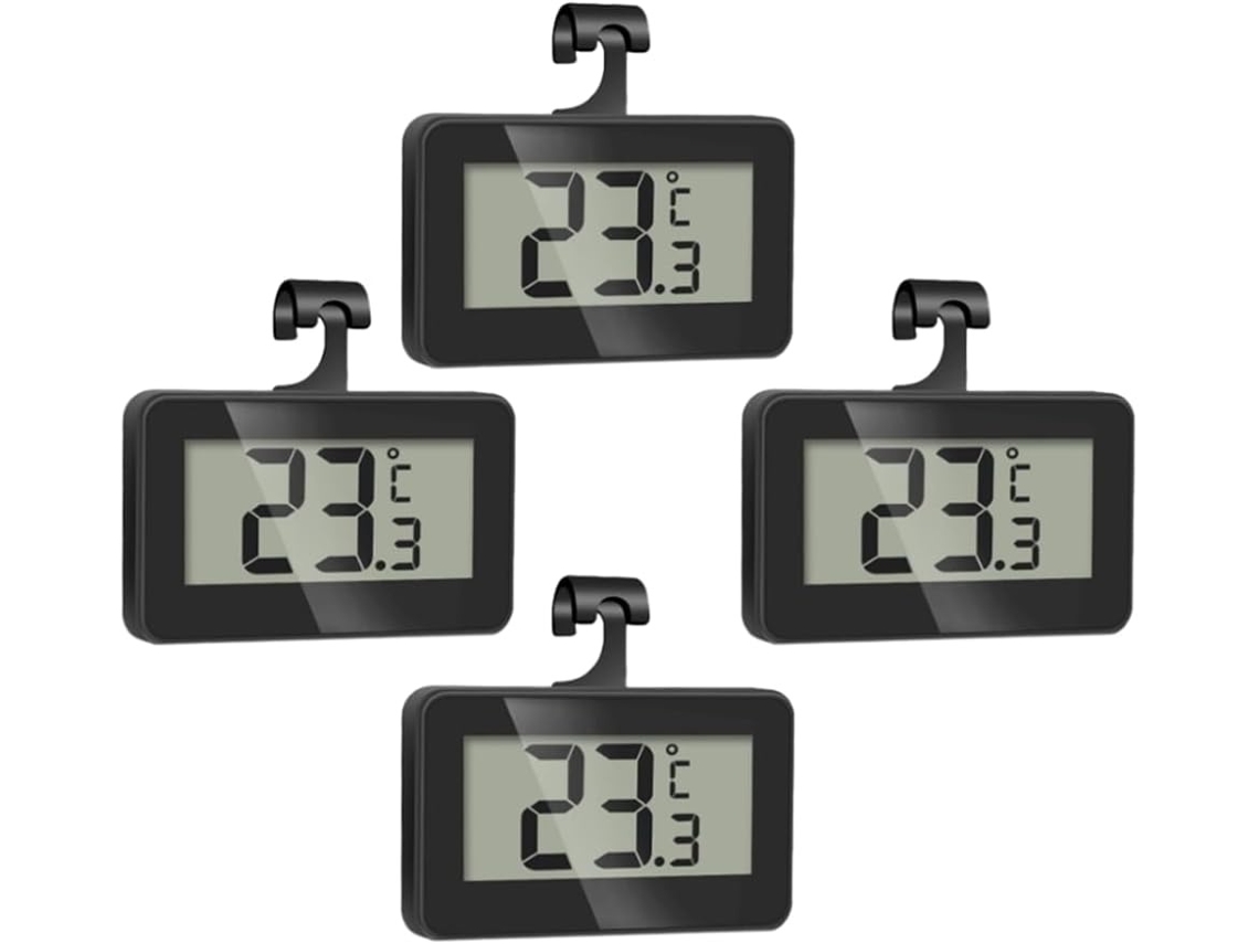 Lurelia Termo-higrómetro Digital, 2 Unidades, Para Frigorífico E Congelador, Alta Precisão, Visor Lcd, Memória Máx./mín., Impermeável