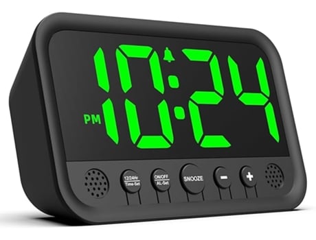 Despertador Digital Com Grande Visor De Led, Plug Eltrico De Secretria Com Volume Ajustvel, Brilho E Soneca Jaicom