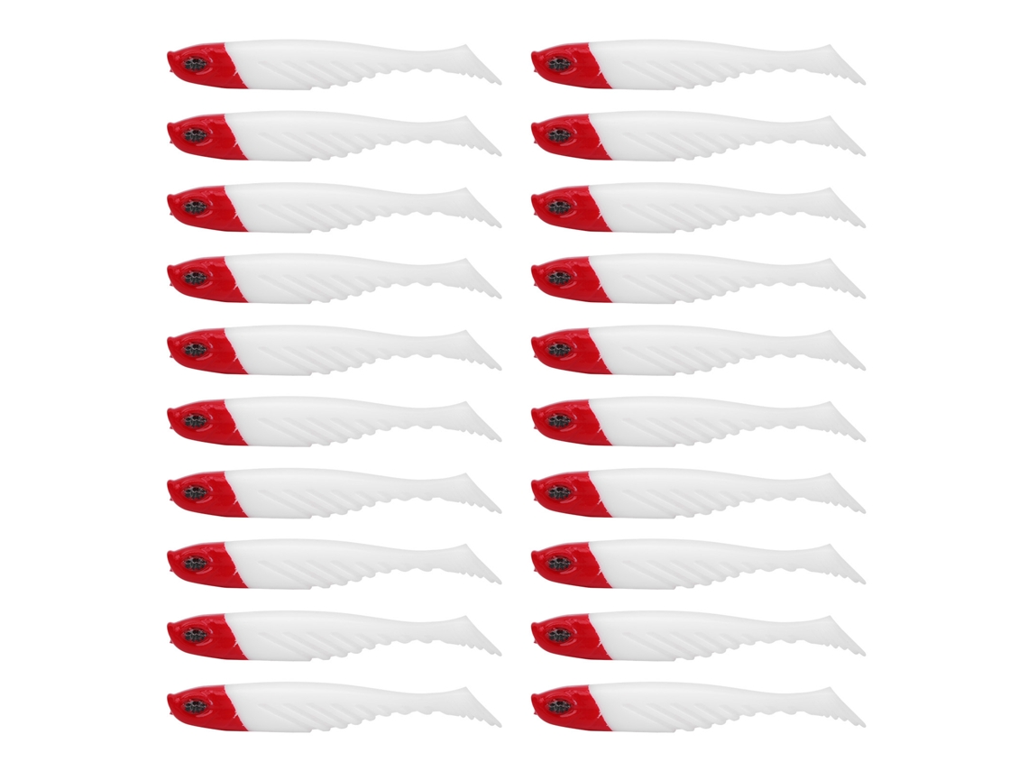 Lure Soft Bait (bionic Fish Luring, Simulated Dynamics) White T-tail Soft Fish Soft Worm Lure 20-piece Set