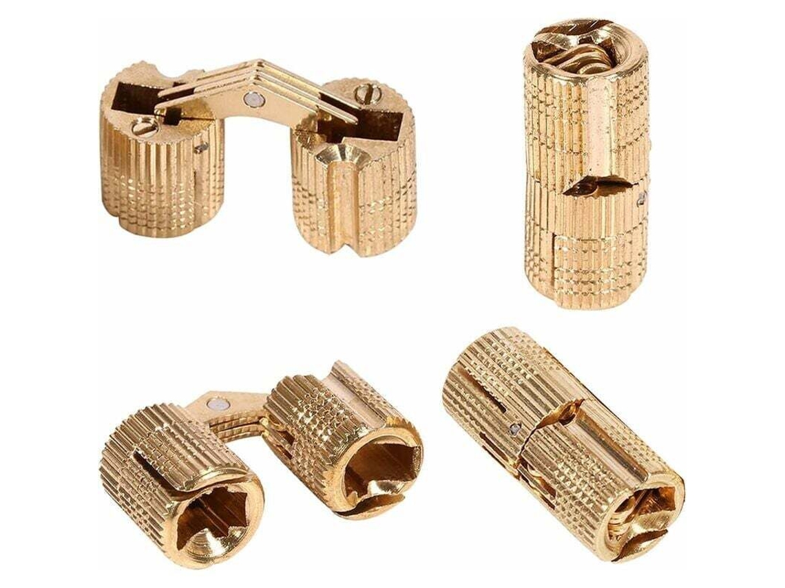 Dobradiças Invisíveis E Ocultas Em Latão Para Caixas De Joias, Acabamento Dourado, 12 Mm, Conjunto De 4