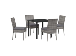 Conjunto de Jantar para Jardim 5 Pcs - Móveis de Jardim para Refeição Cinzeto Aço Revestido a Pó HARLANV1