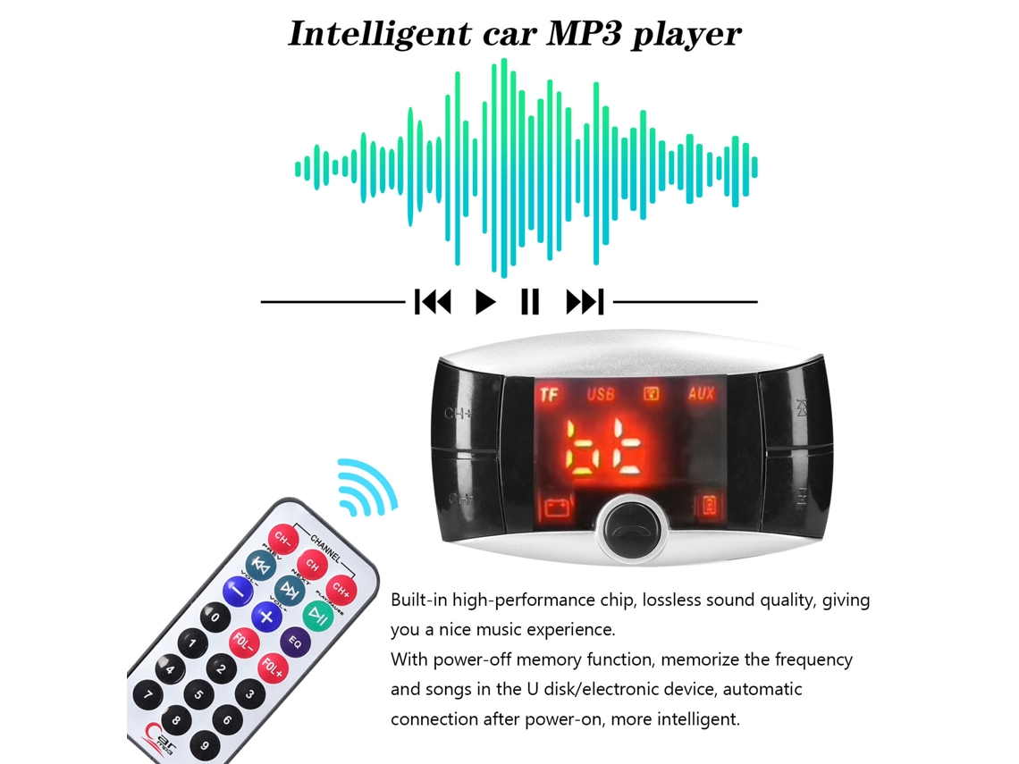 Car Mp3 Player Bt Fm Transmitter Dual Usb Charger Lcd Remote