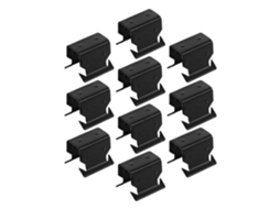 Kit com 10 presilhas metálicas para fixação de portas e defletores de vento para carros, adequado para uso em automóveis.