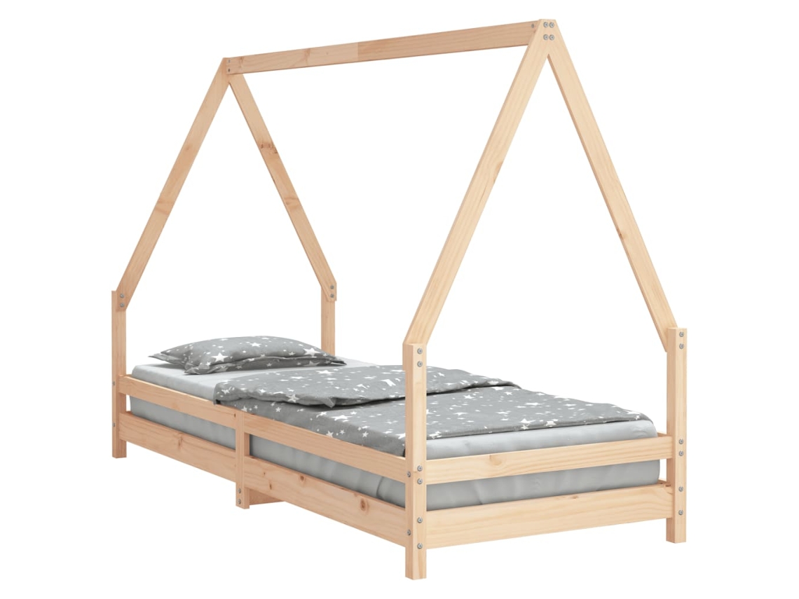 Kids Bed Frame, Kids Bed Frames Vidaxl Marrom Madeira De Pinho (90 X 200 Cm)
