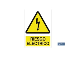 Señal poliestireno 148x105 mm riesgo eléctrico