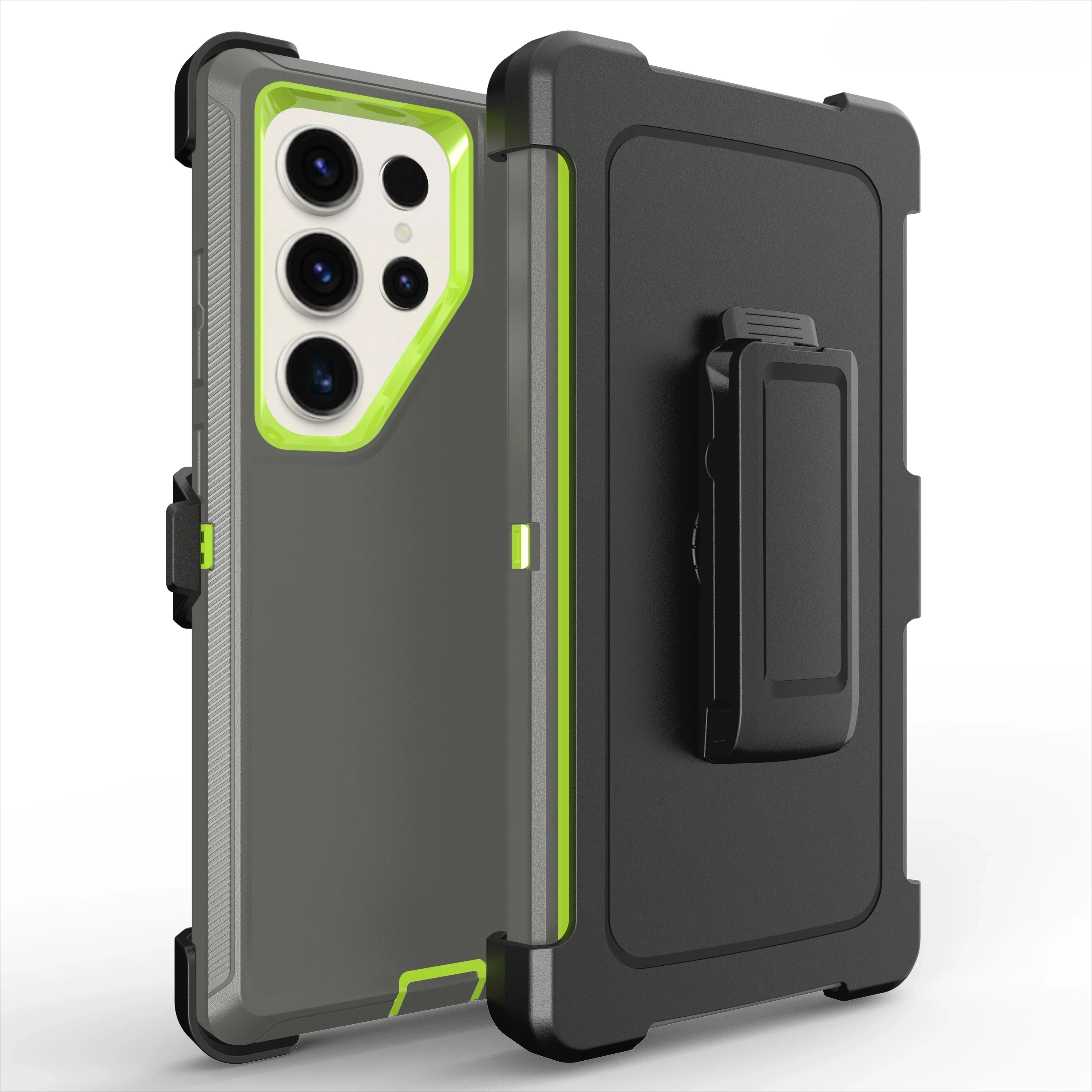 (cinza-esverdeado, Galaxy Note20) Capa Protetora Resistente A Impactos E Choques, Com Clipe Para Cinto.