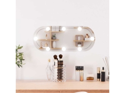 Vidaxl Espelho De Parede Oval Com Luzes Led 20x50 Cm Vidro