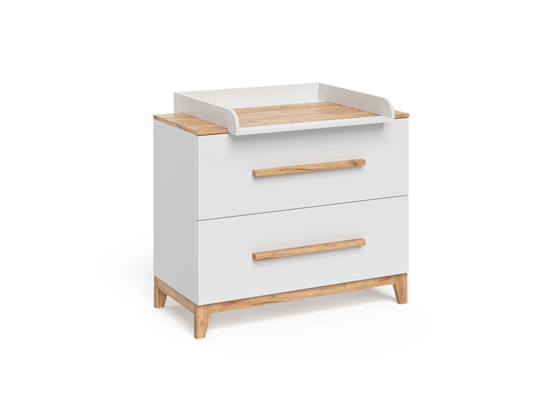 Mesa de Trocador Malia, 108x98cm com 2 Gavetas, Branco VICCO
