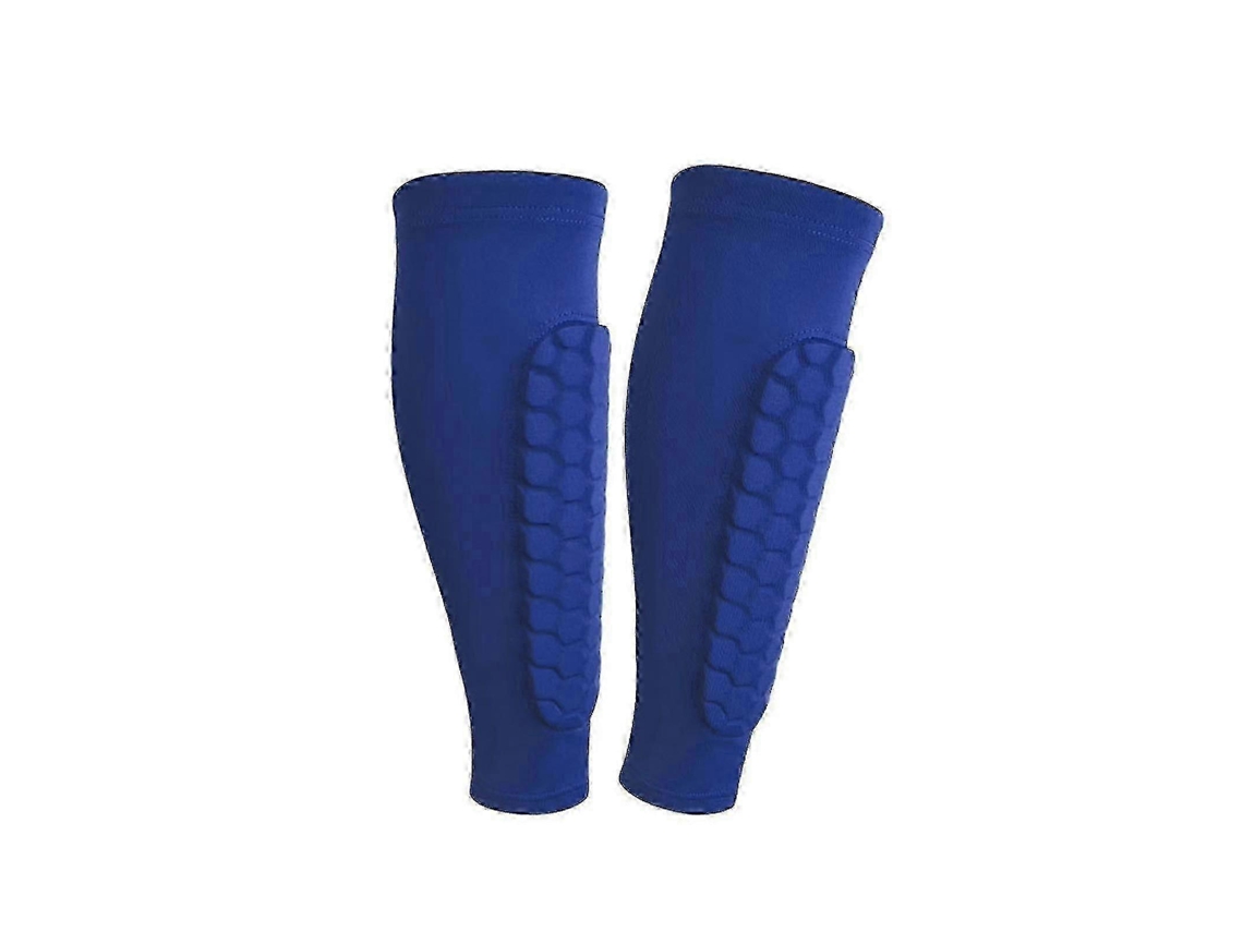 caneleiras de futebol juvenil, equipamento de proteção para a parte inferior da perna, azul Slowmoose