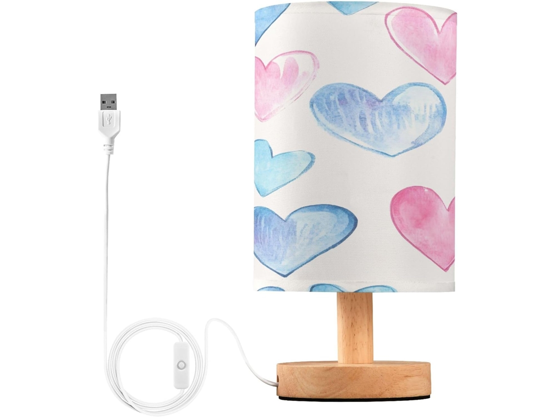 Abajur De Cabeceira Em Formato Coração Com Porta Usb, Sem Necessidade De Lâmpada, Luz Led Quente Para Quarto, Sala De
