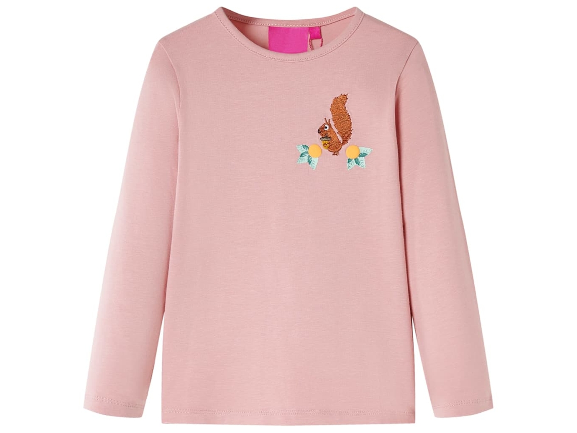 T-shirt De Manga Comprida Para Criança Rosa-claro 104