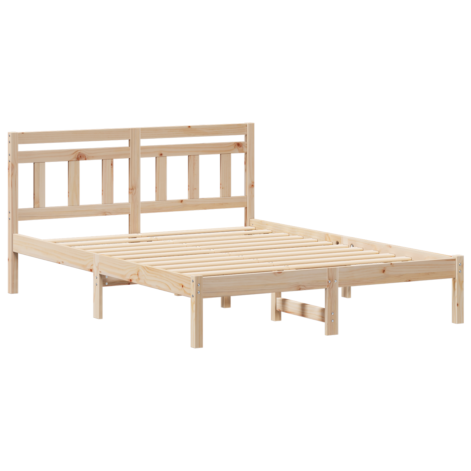 Conjunto 1 Cama De Plataforma Vidaxl Bege Madeira De Pinho Maciça (120 X 190 Cm)