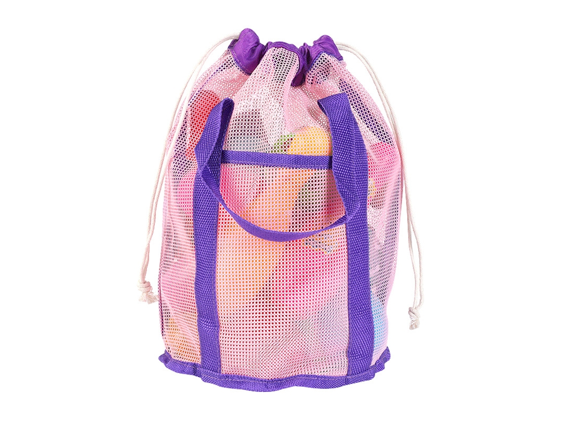 Bolsa De Armazenamento De Malha Para Brinquedos De Praia Yuysan 22x22x34cm Rosa