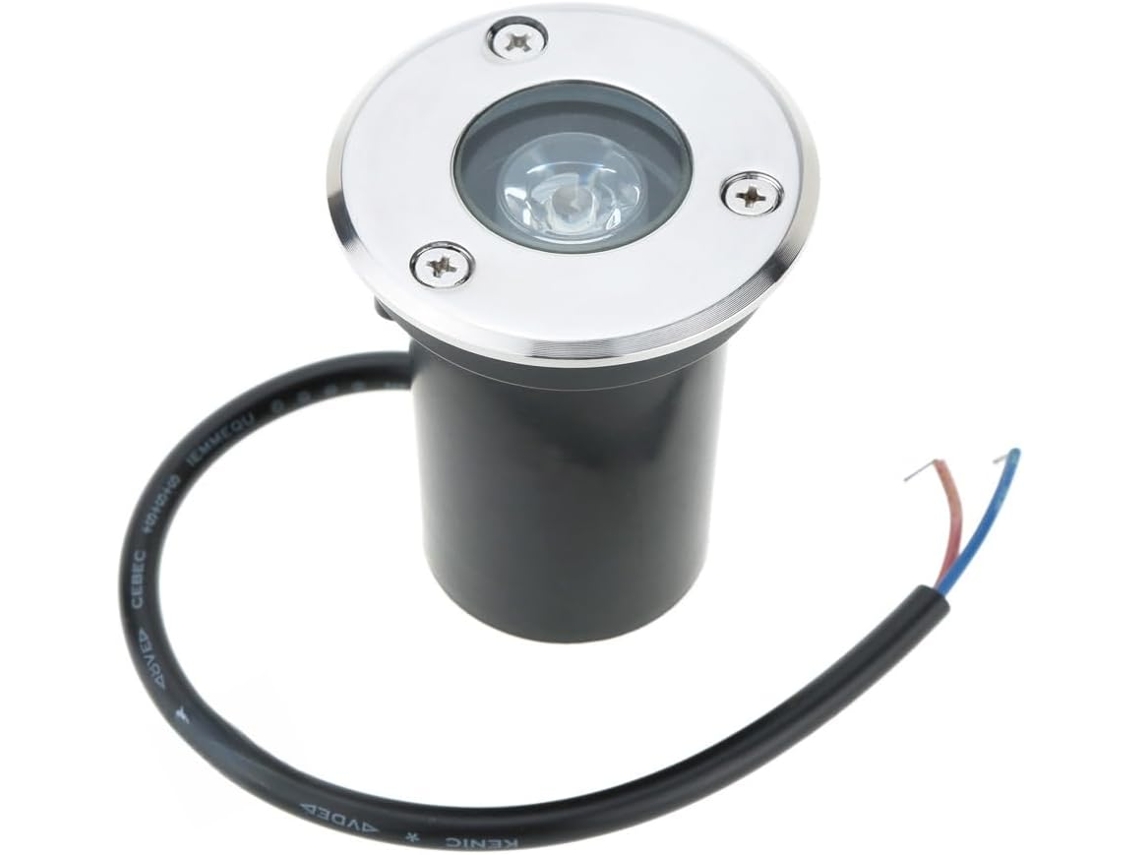 Luminária Led Subterrânea Ip67 Paisagismo Externo Vidro Temperado Certificação Ce 12v Áreas Quadradas Aço Uso GOKOCO