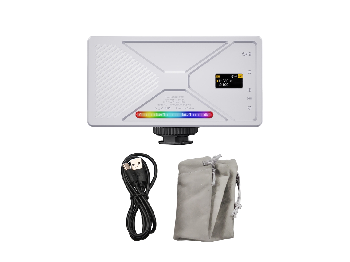 Luz De Vídeo Rgb Pocket Led 2500k-9900k Ajustável Com 24 Efeitos Para Câmera Dslr E Conferências Com Bateria Integrada