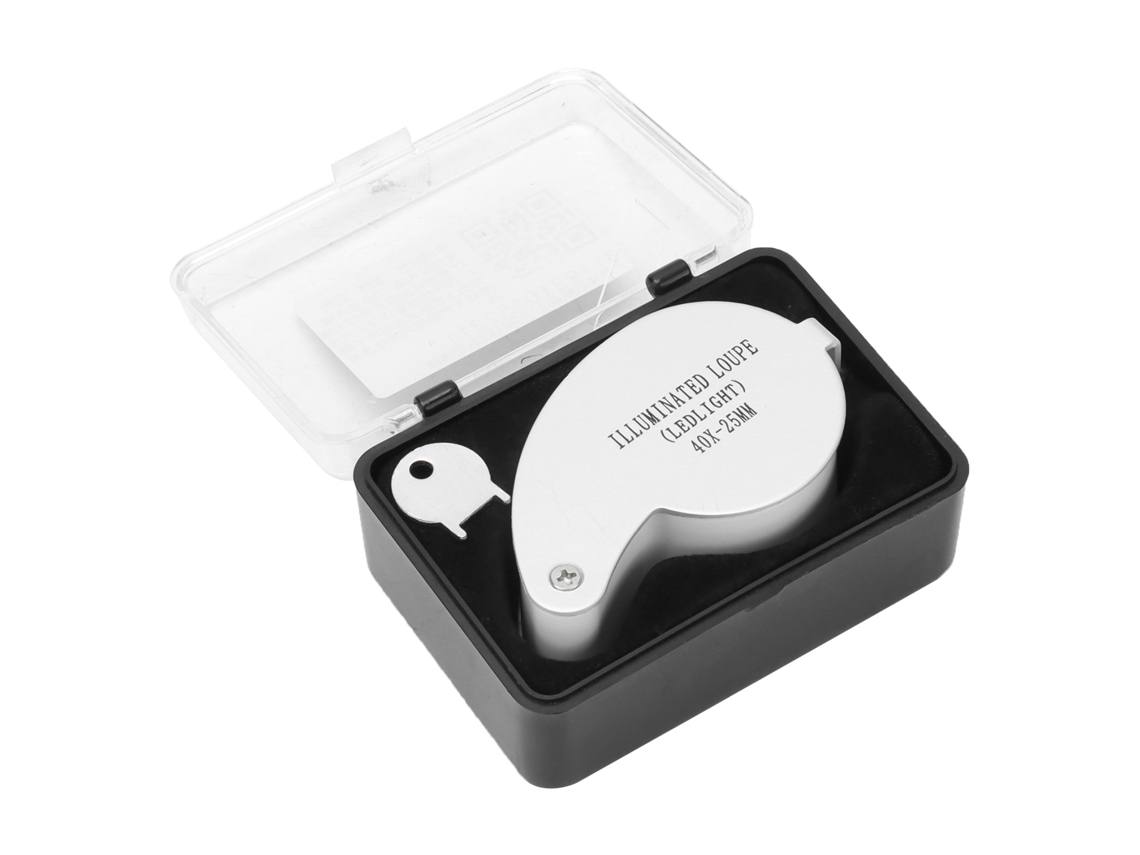 2026 lupa Iluminada de Joyería 40x Portátil para Detección e Identificación com Lente de Aumento
