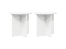 Conjunto 2 Suporte Moderno Para Plantas Vidaxl Branco Derivados De Madeira (ø40 X 40 Cm)