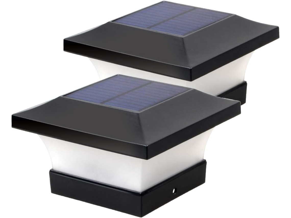 2 postes solares impermeáveis para cerca de jardim, portão de entrada, casa AQUAFORGE