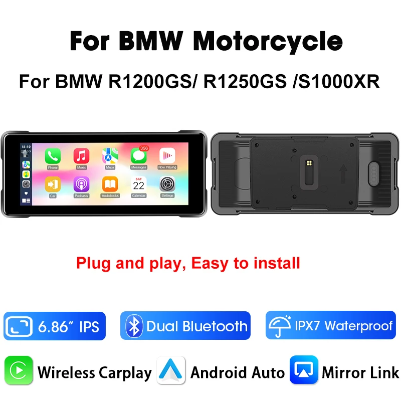 (motorola Carplay) Sistema De Navegação Para Motocicletas De 6,86 Polegadas, À Prova D'água E Compatível Com Bmw.