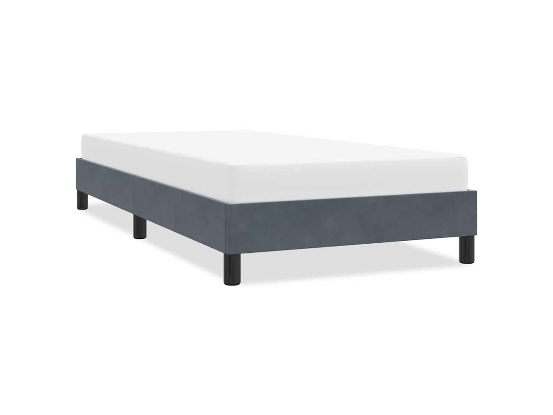 Vidaxl Estrutura de Cama Sem Colchão 100x220 Cm Veludo Cinzento escuro