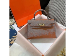 Bolsa de Couro para Mulher Mini Kelly, Segunda Geração, com Trava e Alça | S/MARCA
