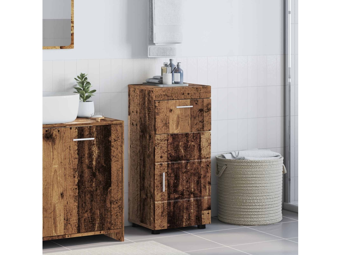 Vidaxl Conjunto De Armários Para Banheiro Tulum Madeira Antiga