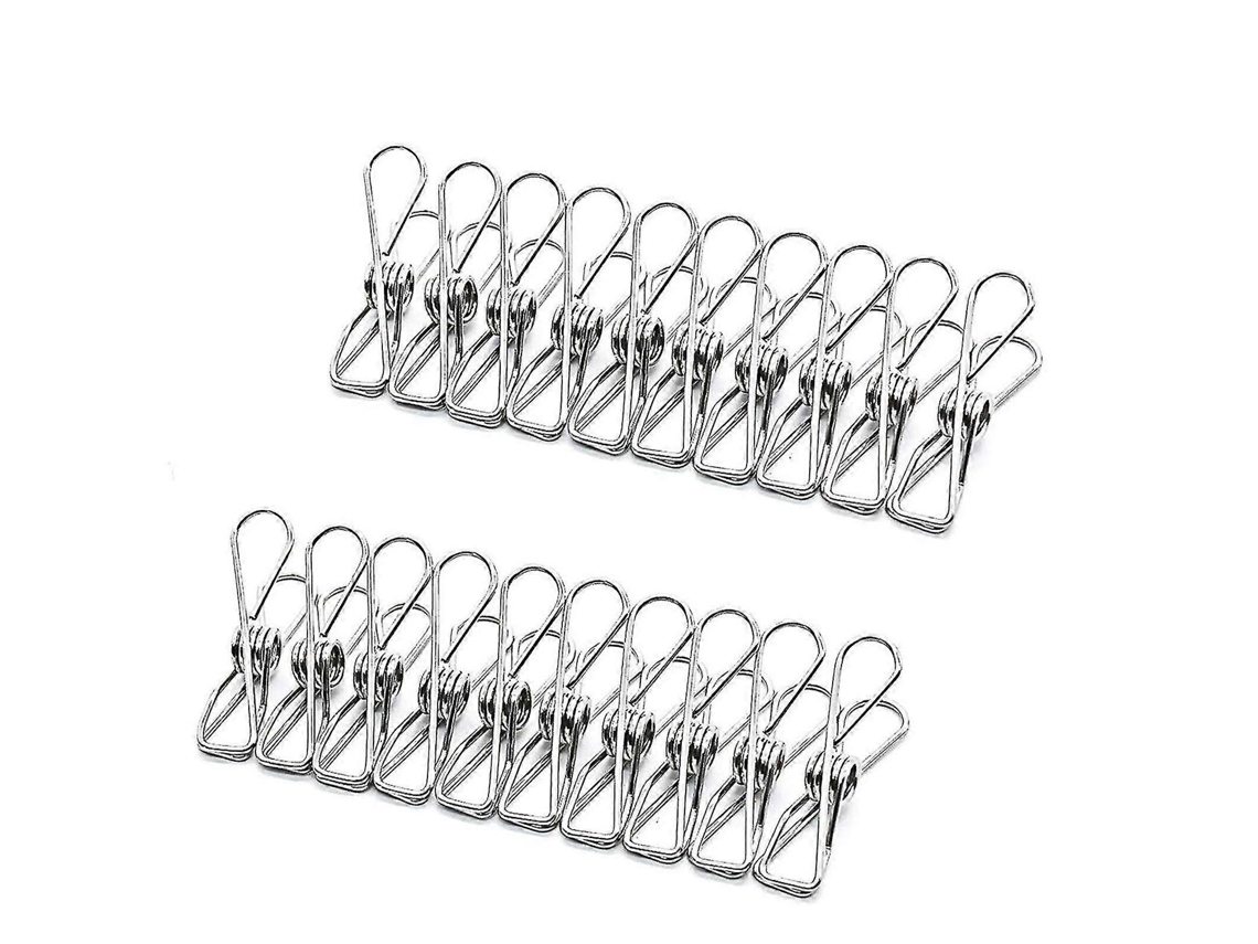 60 Pinças de Roupa de Aço Inoxidável para Lavanderia Clips Resistentes Ao Vento com Alta Elasticidade para Pendurar Roupa